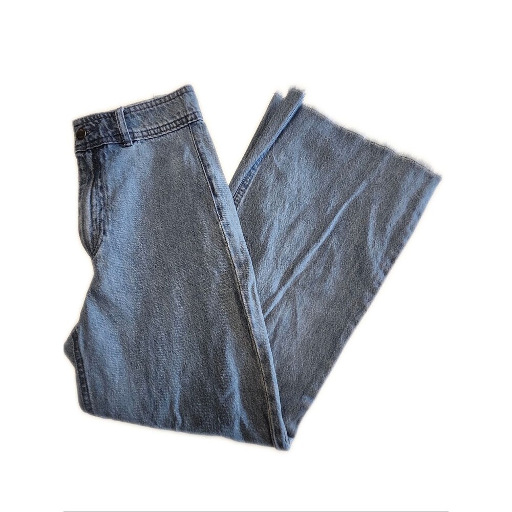 Venus (Azim & Son) Medium Blue High Rise Wide Leg Denim Jeans, 2
